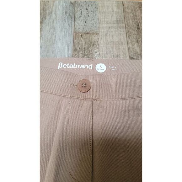 Betabrand Pants Women Small Petite Tan Bootcut Mid Rise Stretch Flare Dress - Picture 4 of 9
